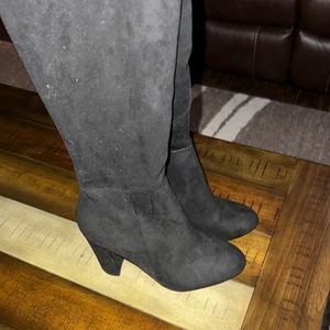 Black Suede Aldo Knee High Boots